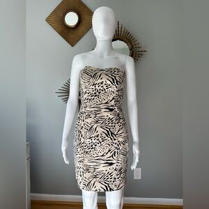 H&M- Black & Cream Animal Print Dress
